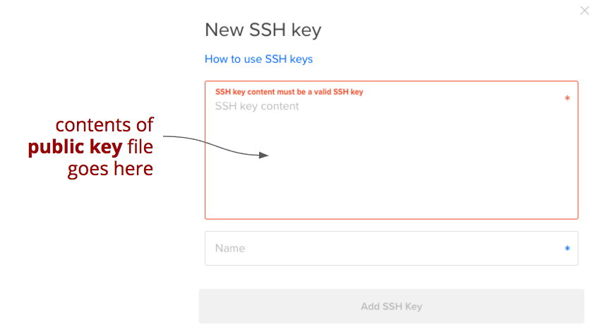 add ssh key dialog